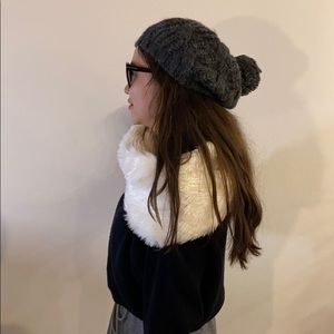 Ann Taylor Fluffy Knitted Scarf/Wrap